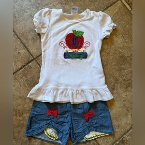 Custom School Short set for girl named ABBY